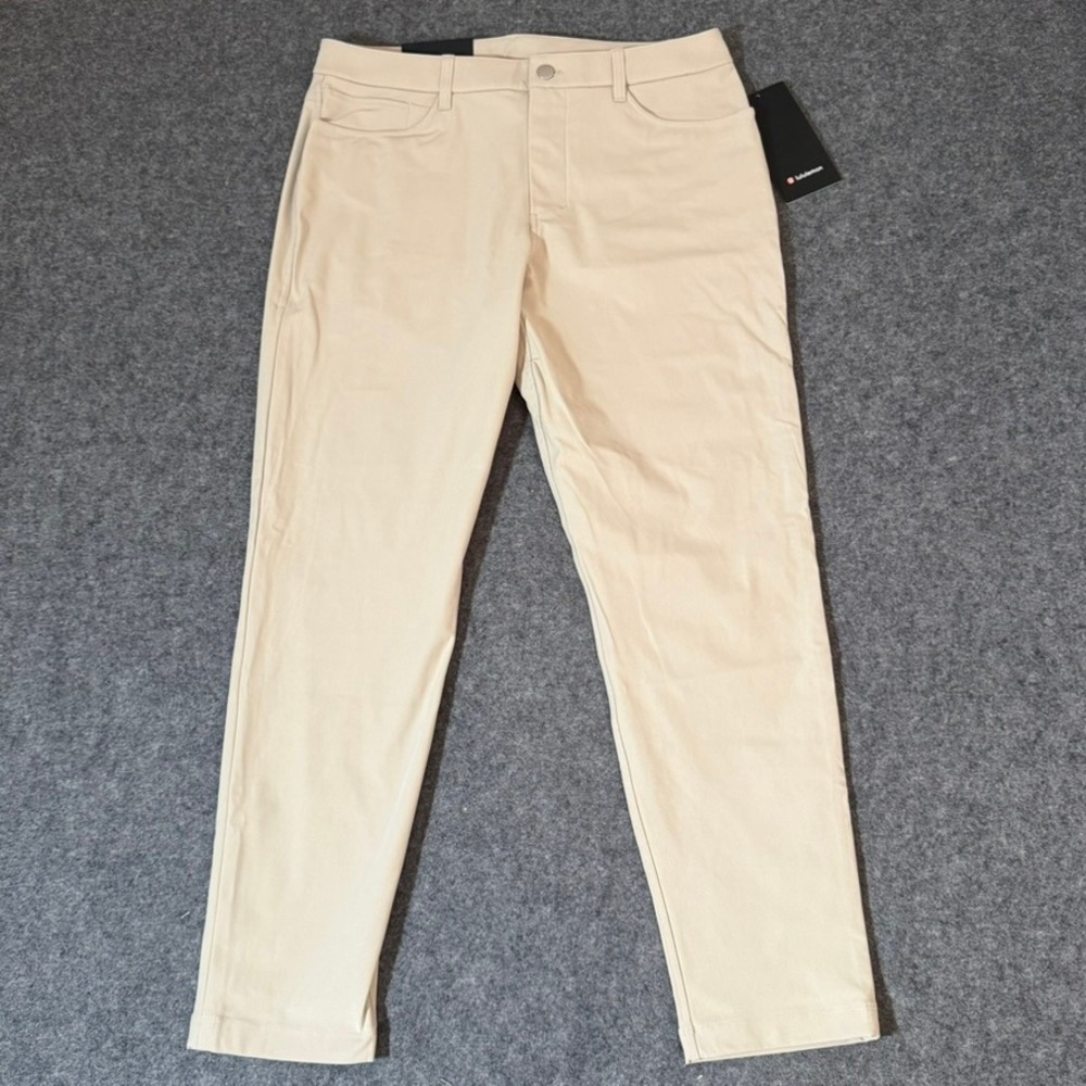 Lululemon ABC Slim Fit 5 Pocket Pant 32x30 Warpstreme Raw Linen Khaki LM5AQRS